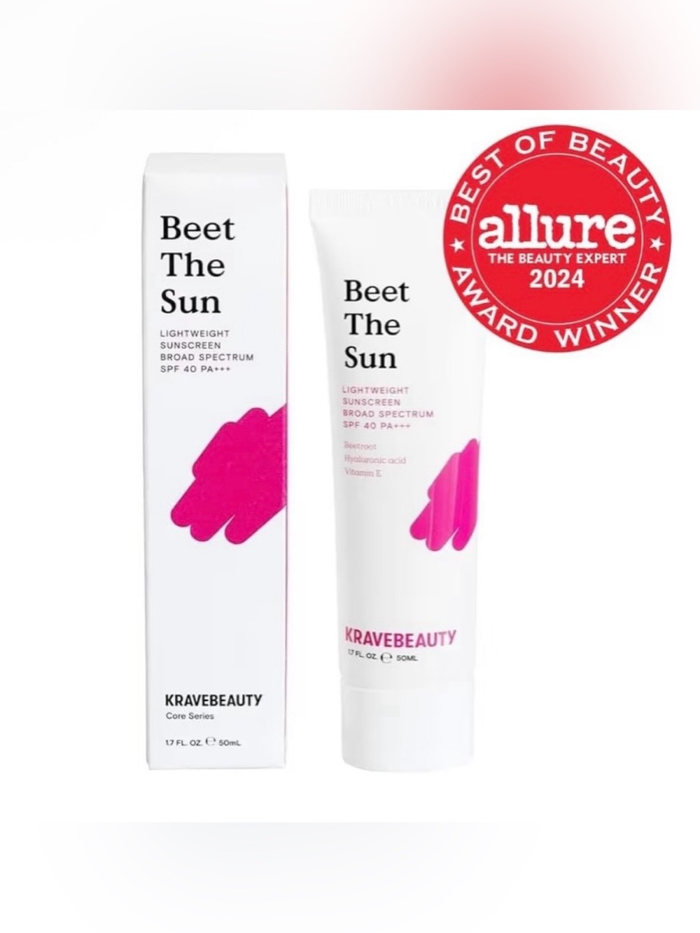 KraveBeauty Beet The Sun Lightweight Sunscreen SPF 40 - Sealed BNIB